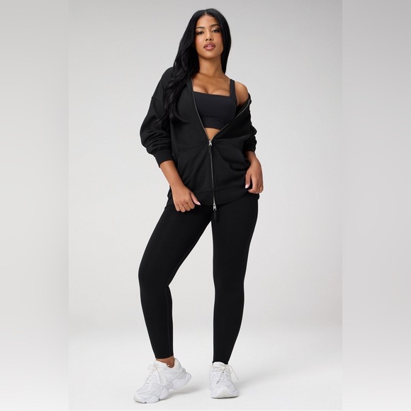 New - Fabletics by Khloe Cozy Fleece Oversized Zip Up Hoodie - Picture 3 of 3